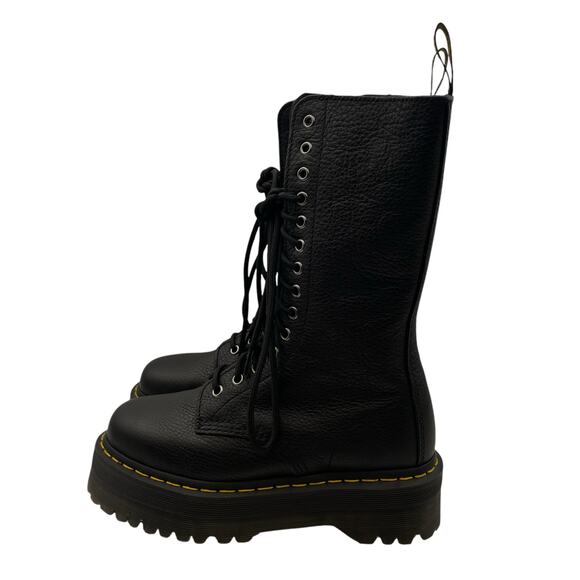 Dr. Martens Womens 1B99 Quad Mid Calf Boots US 7 EU 38 Black Lace Up Leather NIB - Picture 9 of 13